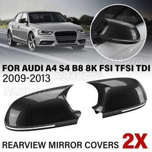 Coque de rétroviseur latéral en carbone pour Audi A4 S4 B8 8K FSI TFSI TDI 2009-2013, accessoire de voiture à ajouter sur le rétroviseur extérieur - Product Image 1