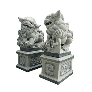 Outdoor Green Granite Stone Marble Southern Lion Statue Large Foo Dogs Sculpture Outdoor Scenic Spot Garden Decoration Fu Dogs