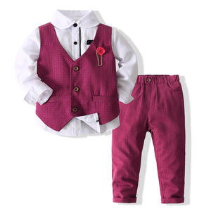 Vêtements décontractés pour enfants, ensembles de marques pour bébés, ensembles de pantalons à bretelles et chemises pour garçons, vente en gros - Product Image 1