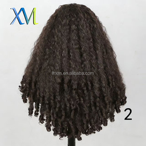Perruques à bandeau bouclées Afor, perruque synthétique couleur brun foncé pour femmes noires, perruque Soku fabriquée à la machine, densité 150%, <span class=keywords><strong>coiffure</strong></span> Deep Wave - Product Image 5