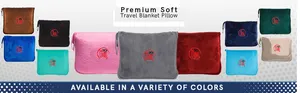 Wholesale Embroidery Custom Logo Soft Flannel Fleece 2 In 1 Pillow Travel Airplane Blanket And Pillow