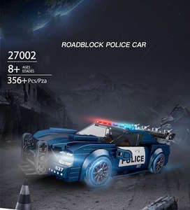 Modellino Auto da Corsa della Polizia <span class=keywords><strong>1</strong></span>:8, Gioco di Costruzioni in Plastica ABS, Mattoncini Educativi con Espositore, Regalo di Compleanno - Product Image 2