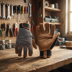 Gants de sécurité en polyester résistants à l'abrasion, avec embouts de doigts élastiques, bracelet élastique antidérapant, gants de travail polyvalents, niveau d'impact 12 oz - Product Image 4