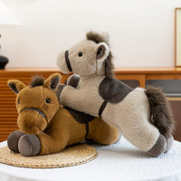 En gros, Peluche petit cheval, animal de dessin animé, rembourrage en coton PP, brodée, mignonne, coussin, cadeau d'anniversaire, 31-50cm, anti-stress