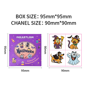 สติกเกอร์ลายการ์ตูนฮาโลวีนปลอดภัย ไร้สารพิษ สำหรับเด็ก ของชำร่วยงานปาร์ตี้ เป็นมิตรกับสิ่งแวดล้อม ปลอดภัยต่อผิวหนัง ศิลปะบนเรือนร่าง รอยสักชั่วคราว - Product Image 4