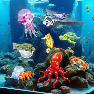 58246-58253 MOC rompecabezas Animal nadando peces en plantas marinas partículas DIY bloques de construcción de ladrillos figuras niños juguetes modelo - Product Image 1