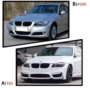 Pour BMW Série 3 E90 2009-2012 : Kit Carrosserie Style <span class=keywords><strong>M4</strong></span> <span class=keywords><strong>LCI</strong></span>, Nouveau Design, Pare-chocs Avant et Arrière, Jupes Latérales en PP - Product Image 5