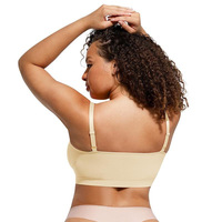 Soutien-gorge sans coutures en stock pour femmes, sans armatures, confortable, avec bretelles réglables et dos large