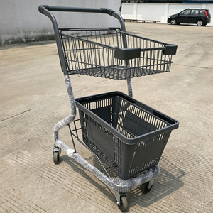 Chariot de supermarché portable à quatre roues 340L, robuste, en treillis métallique chromé, avec roulettes pivotantes silencieuses, pour usage commercial, OEM EFON - Product Image 6