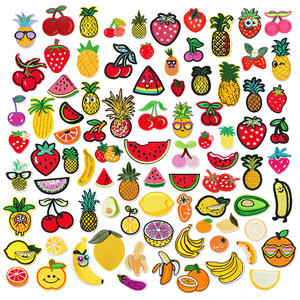 イチゴチェリーパイナップルスイカバナナレモンデザイン刺繍フルーツパッチ子供服 - Product Image 1