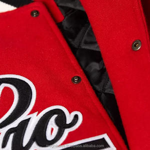 Blouson d'université de baseball en cuir pour homme, logo personnalisé, hiver, grande taille, de luxe, nouvelle collection Offre Spéciale - Product Image 6