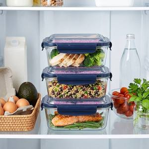 Juego de Recipientes para Almuerzo de Vidrio Borosilicato, Herméticos, Rectangulares, para Preparación de Comidas, Libres de BPA, Venta al Por Mayor, Logotipo Personalizado OEM - Product Image 6