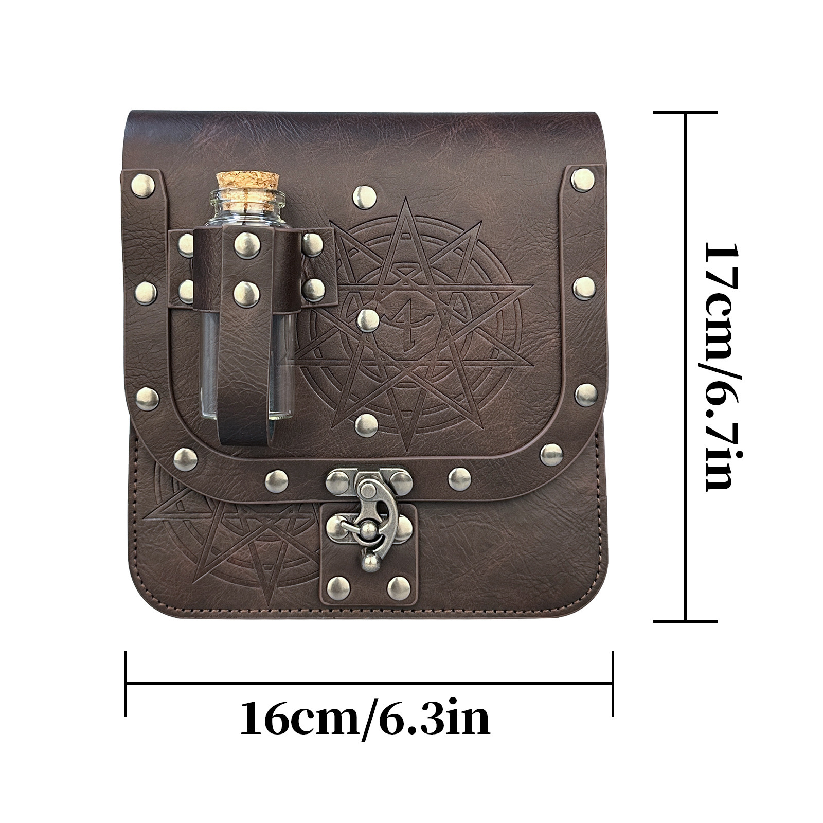 Medieval Alchemy Faux Leather Belt Bag with Cork Potion 