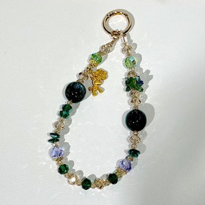 Nuevo Lanzamiento: Cadena para Teléfono Verde <span class=keywords><strong>Bosque</strong></span>, Cordón de Muñeca con Cristales Florales en Tono Esmeralda, Llavero Moderno para Teléfono Móvil/Bolso - Product Image 4