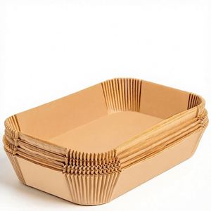 Forros de papel desechables sin blanquear para freidora de aire, 200 unidades, a prueba de aceite, de grado alimenticio, sin BPA, para 8-10 Qt con 2 cestas (9''x6'') - Product Image 3