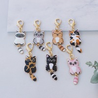 Gantungan Kunci Model Kucing Lucu dengan Aksesoris Ekor, USB Flashdisk, Headset, dan Tas, untuk Wanita, Model YK14