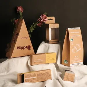 Eco-friendly bio degradable custom logo packaging printing pink color food kraft cardboard paper boxes with window