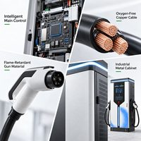 Station de recharge commerciale pour véhicules électriques DC CCS2 CCS1 GB/T CE CB RETIE OCPP 60 80 120 160 180kW à double pistolet avec affichage LED