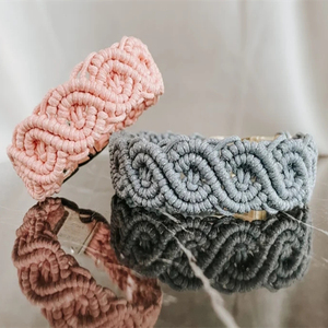 Collier En Macrame Chien Katun Lembut Serviks Hundehalsband Pemimpin Kerah dan Tali Anjing Set Kerah Anjing Macrame Personalisasi - Product Image 1