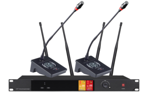 Sistema de Micrófono Inalámbrico de 2 Canales, Micrófono de Mano con Batería AA, Conector XLR, Pantalla OLED, Alcance de 200M, para KTV, Karaoke, Transmisión en Vivo - Product Image 5