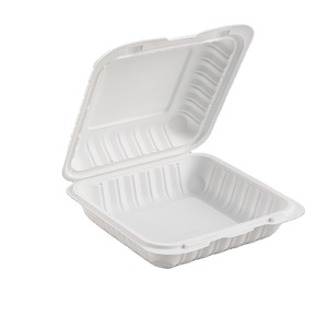 Nhựa MFPP Khoáng Thực Phẩm Ăn Trưa Dùng Một Lần Togo Hộp 8X8 Bản Lề Ba Ngăn Đựng Bằng Xốp Thay Thế - Product Image 5