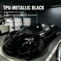 Film de protection de peinture automobile auto-cicatrisant en TPU PPF noir brillant 1,52x15m 7,5mil en rouleau, autocollants de voiture, film d'emballage – Vente en gros