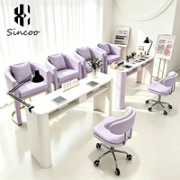Table de manucure professionnelle de luxe en bois avec collecteur de poussière, poste de travail pour technicien de manucure et spa des ongles