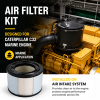 Kit de filtre à air haute performance pour moteur marin 270-7257 2707257 pour excavatrice Caterpillar C32 TH48-E70, pièces de rechange pour générateur