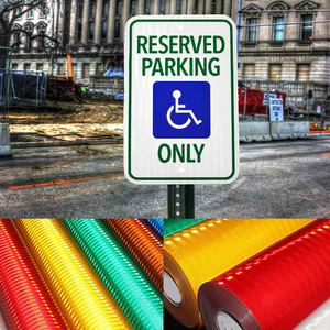 LU سعر المصنع PET ورقة عاكسة ملونة عتيقة الفينيل لافتات خارجية منشورية صغيرة عاكسة صفراء - Product Image 6