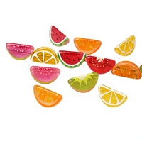 Manik-manik Akrilik Seri Buah Semangka, Lemon, dan Irisan Jeruk untuk Pembuatan Perhiasan