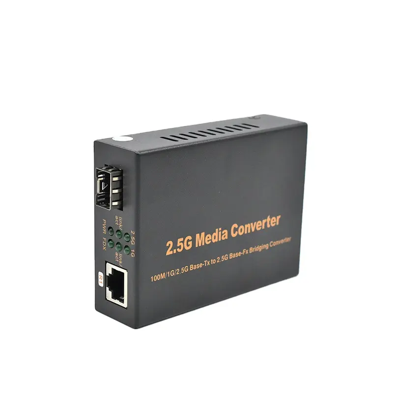 fiber optical media converter 2.5g 100m/1g/2.5g base-tx to 2.5g base-fx bridging converter