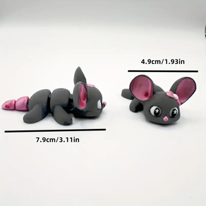 Souris mignonne imprimée en 3D avec articulations mobiles pour la décoration créative de bureau et de chambre, dinosaures et animaux intéressants - Product Image 2
