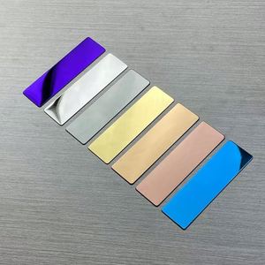 Plaque nominative rectangulaire vierge en acier inoxydable brossé effet miroir, gravable au laser – Vente chaude - Product Image 2