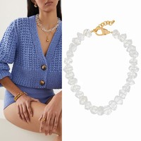 Collier en perles de pierre naturelle d'eau douce Zooying, chaîne de clavicule réglable, bijoux de luxe pour femmes, idéal pour la plage et les stations balnéaires