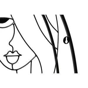 METAL and MDF <b>WALL</b> <b>SHELF</b> 53x12.2x72 <b>BLACK</b> - Product Image 3