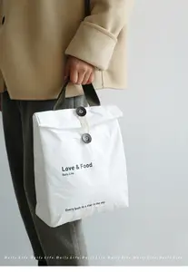 Wholesale Portable Durable Custom Logo Print Thermal Kraft Cooler Insulated Paper Tyvek Lunch Bag