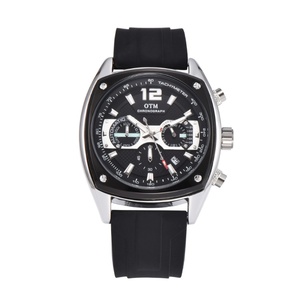 Orologio Multi-funzionale al quarzo da uomo con Logo personalizzabile, impermeabile e luminoso, con cinturino in Silicone e quadrante grande 45mm. - Product Image 1