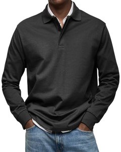 <span class=keywords><strong>Polo</strong></span> da <span class=keywords><strong>uomo</strong></span> in cotone 100% con Logo personalizzato di alta qualità a maniche lunghe Jersey traspirante antirughe in tinta unita stile tinta unita - Product Image 6