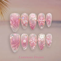Ongles en gel de luxe de haute qualité pour Halloween et Noël, ongles en acrylique, 24 pièces en boîte, faux ongles artificiels