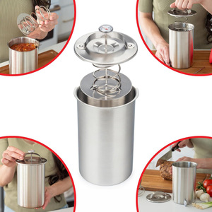 เครื่องทำเบคอนสเตนเลสสตีลสำหรับครัวขายส่ง พร้อมเทอร์โมมิเตอร์ - Product Image 4