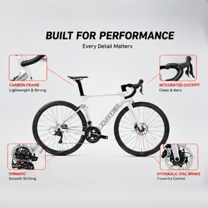 Bicicleta de Carretera de Fibra de Carbono Ligera con Transmisión de 2*<span class=keywords><strong>11</strong></span> Velocidades, Llantas Gruesas de 700*28C, Bicicleta de Carreras Aerodinámica para Hombre - Product Image 2