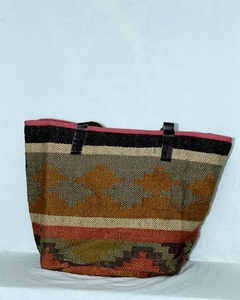 Best Handmade Geometric Indian Boho Jute Tote Bags Women Cotton Jute <b>Strap</b> Vintage Style Open Closure Clutch <b>Shoulder</b> Bag - Product Image 5