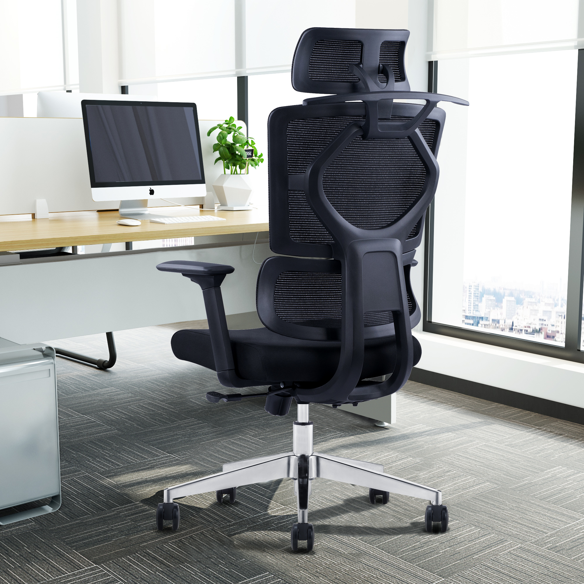 Sitzone-Ergonomic Mesh Office Chair, Commercial Furniture, Self Adjustable, Lumbar Support, Mesh, Manufacturer
