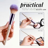 Set Rias Wajah Berkualitas Tinggi 18 Pcs Bulu Sintetis Premium Gagang Plastik Foundation Bedak Concealer Eyeshadow Blush Hitam