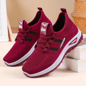 <span class=keywords><strong>Scarpe</strong></span> Casual da <span class=keywords><strong>Donna</strong></span> <span class=keywords><strong>Taglie</strong></span> <span class=keywords><strong>Grandi</strong></span> Traspiranti con Suola Morbida in Maglia Fly-Knit Allacciate Estive con Tacco Basso - Product Image 1