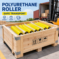 Manchon en caoutchouc polyuréthane (PU) de qualité industrielle, rouleau à surface micro-finie, fixation à filetage externe, accessoire de convoyeur