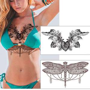 Fleur Oiseau Libellule Papillon <span class=keywords><strong>Feuille</strong></span> Conceptions Autocollants De <span class=keywords><strong>Tatouage</strong></span> Temporaires <span class=keywords><strong>sur</strong></span> La Poitrine Taille Étanche Body Art 5.4 ''x9.45/u201d - Product Image 2