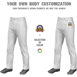 2025 <b>Men's</b> Open Bottom <b>Pinstripe</b> Elastic Baseball Pants Loose-Fit Full Length with Custom Logo Softball Wear KXK 1.34 Lbs - Product Image 4