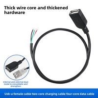 Cable Pigtail Industrial de 5V 2A USB 2.0 Macho de 2 Pines y 4 Pines con Cable Desnudo Trenzado para Reparación y Reemplazo de Fuentes de Alimentación DIY