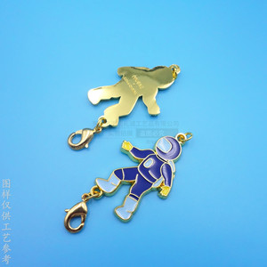 Cartoon Astronaut Pendant Alloy <b>Charm</b> With Lobster Clasp <b>Bag</b> Accessory - Product Image 4